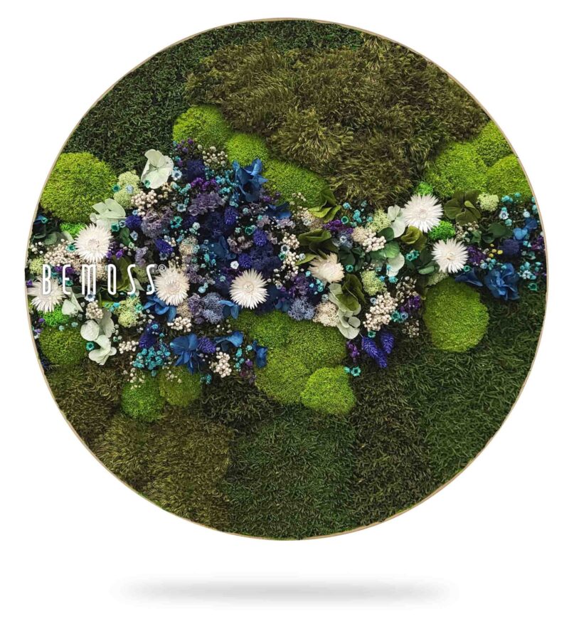 Tableau de mousse rond PLANTES Acebo BLUE