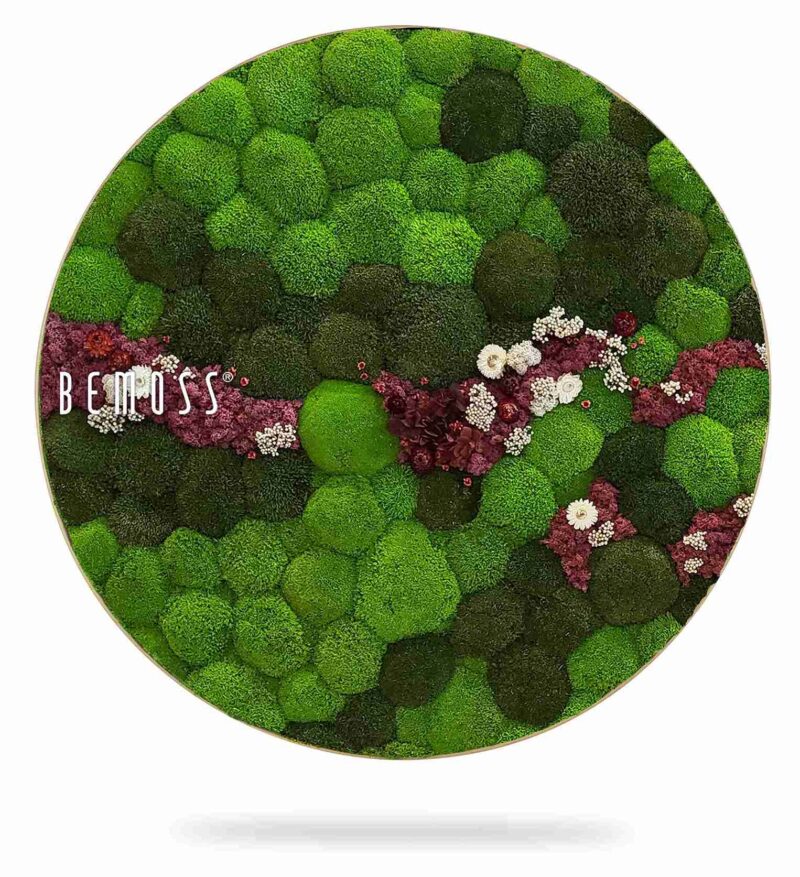 Tableau de mousse rond BOLMOSS COSMO Bourgogne