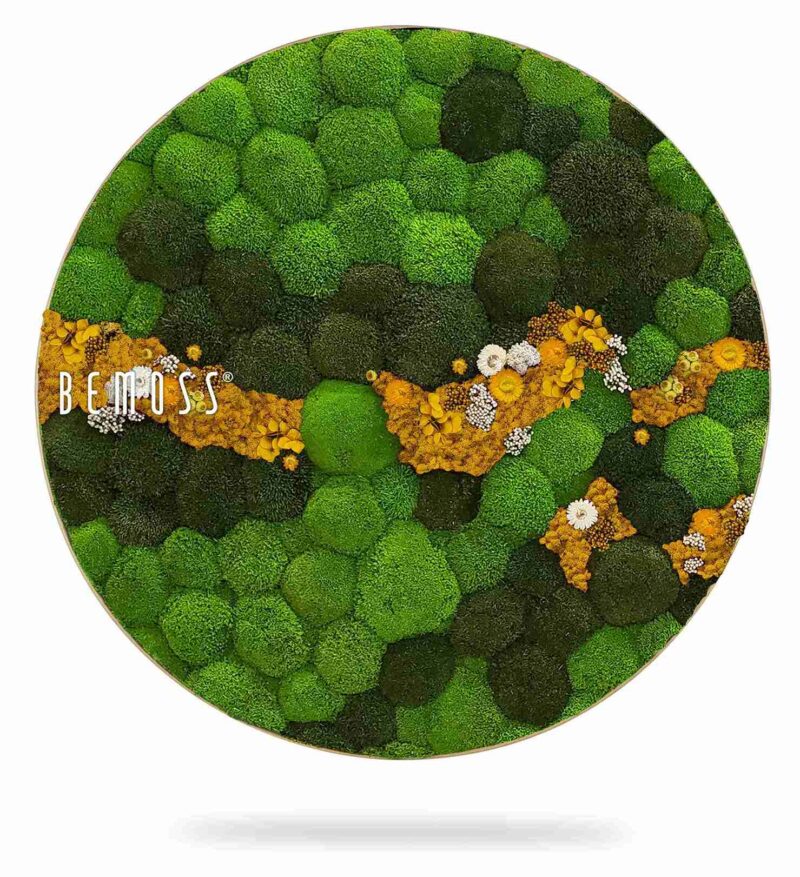 Tableau de mousse rond BOLMOSS COSMO Jaune