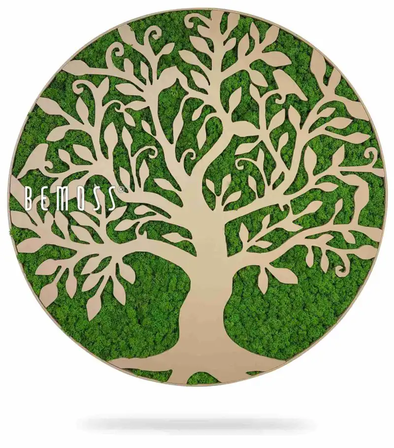Tableau de mousse Arbre de Vie cercle (63x63cm) beige
