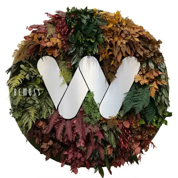Machové logo bemoss rastliny kruh